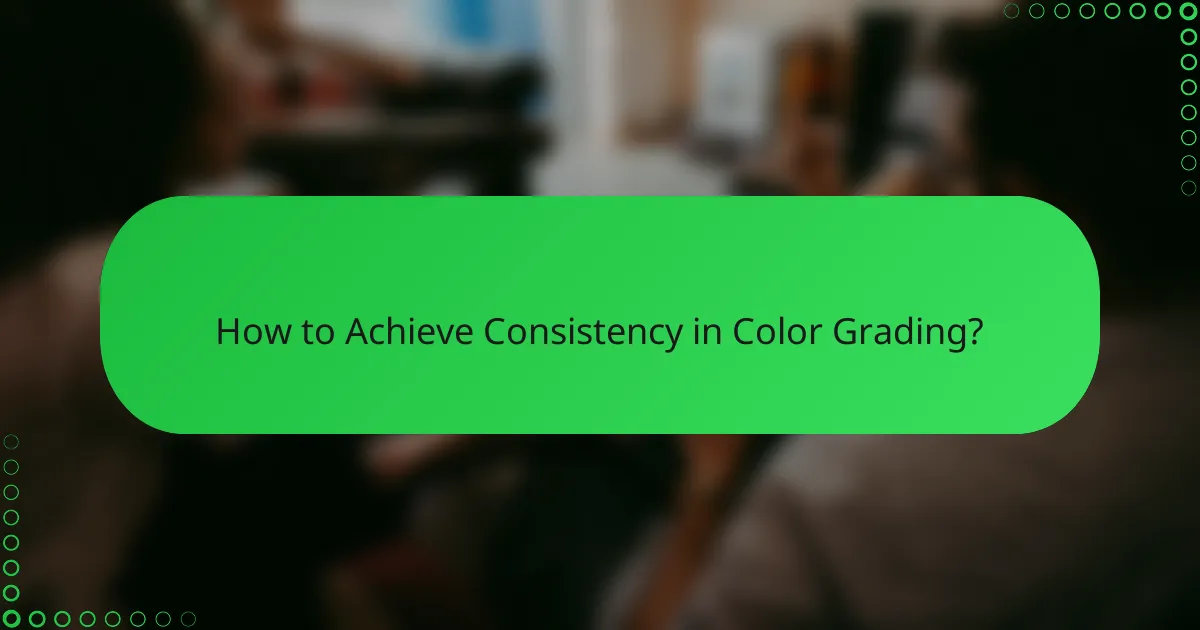 How to Achieve Consistency in Color Grading?
