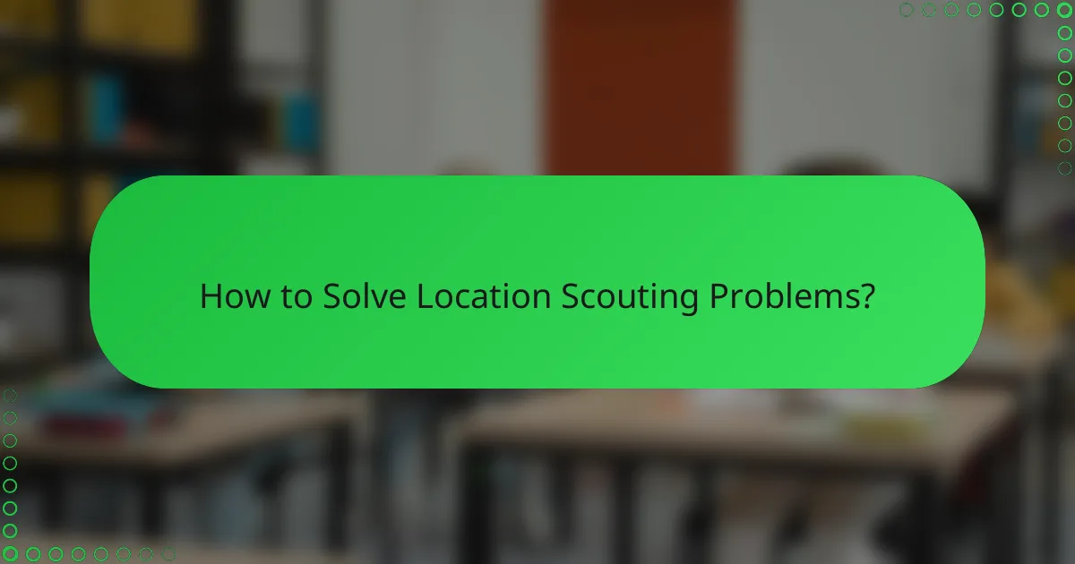 How to Solve Location Scouting Problems?