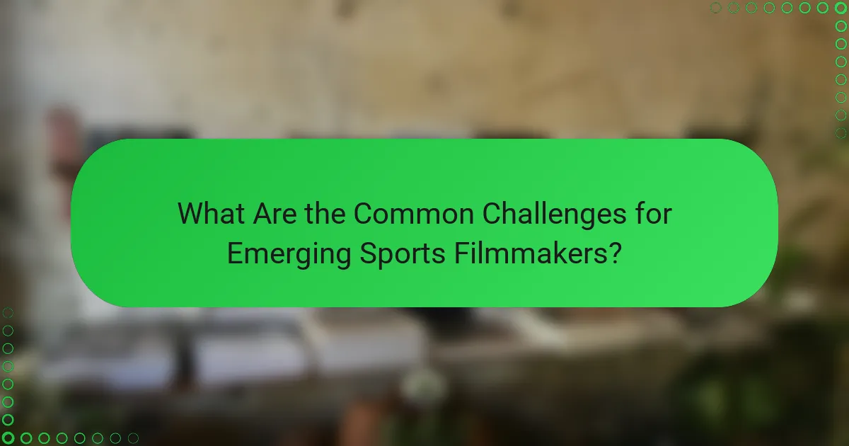 What Are the Common Challenges for Emerging Sports Filmmakers?
