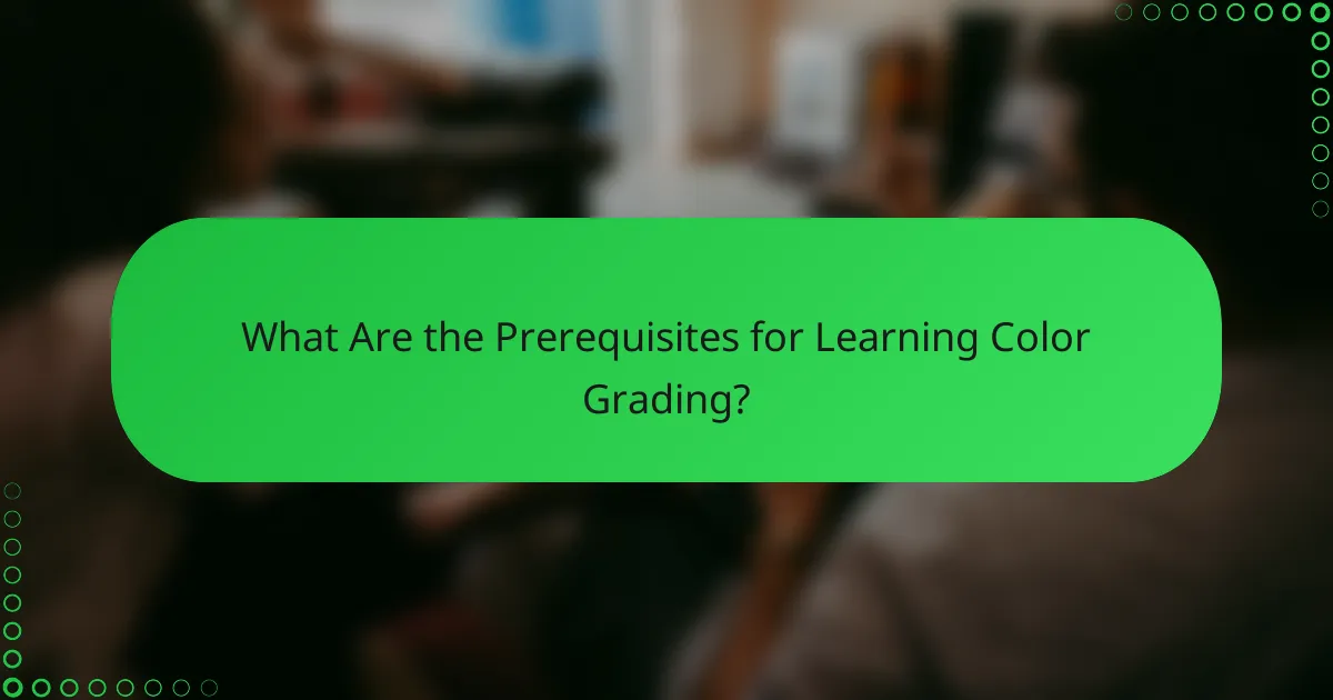 What Are the Prerequisites for Learning Color Grading?