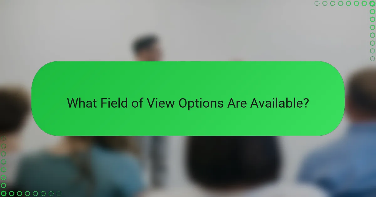 What Field of View Options Are Available?